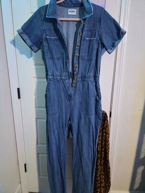 Show Me Your Mumu  Blue Denim Jumpsuit L